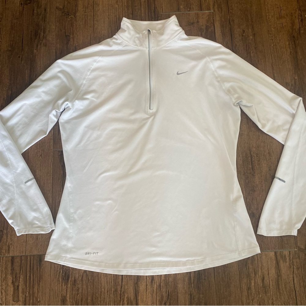 Nike White Quarter-Zip Dri-FIT Top